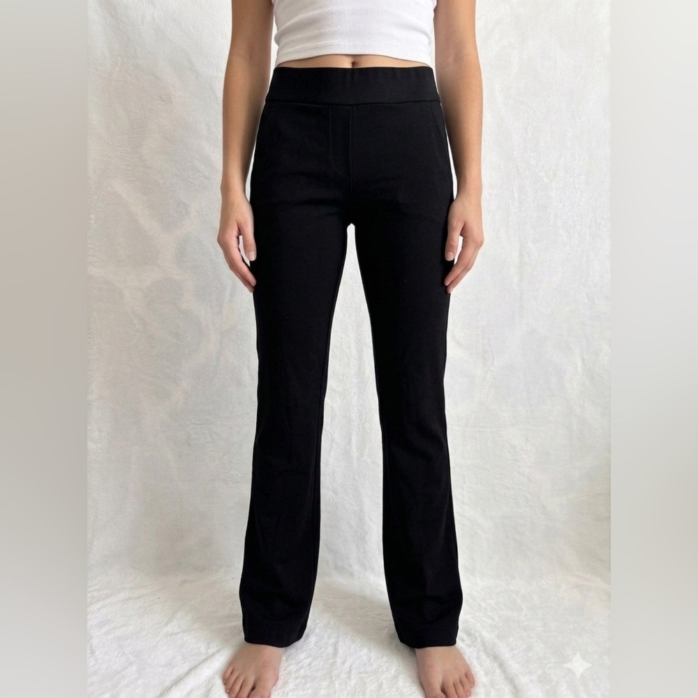 Elie Tahari Nordstrom Black Straight Leg Pull-On Pants Casual Office Size 6
